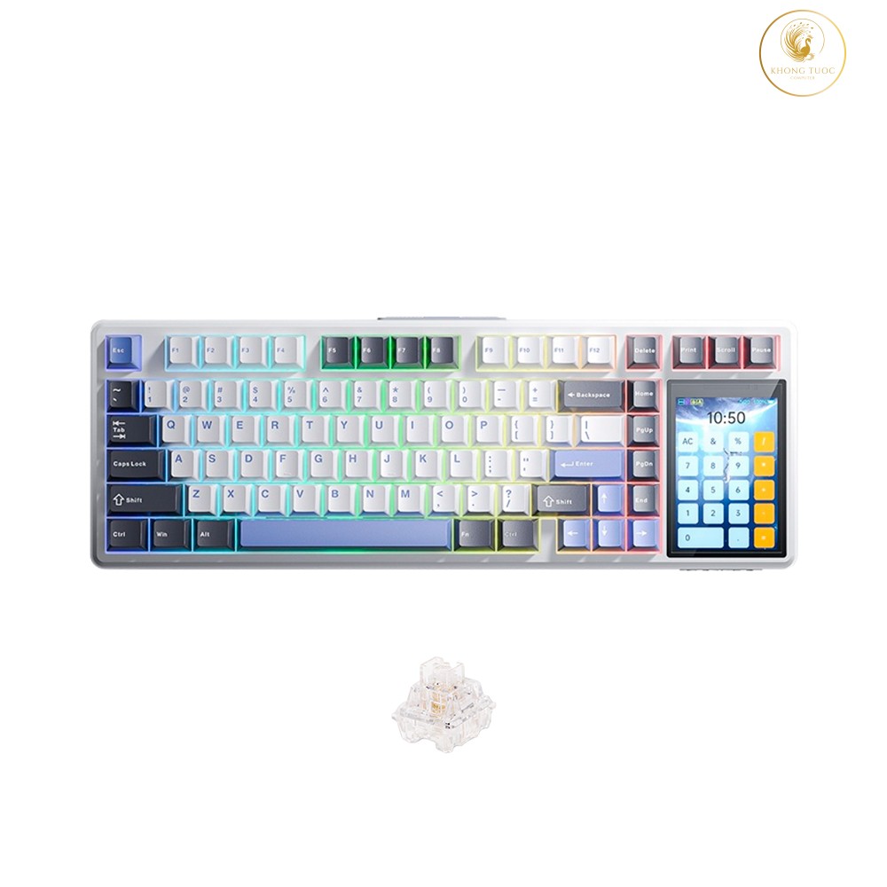 Bàn phím cơ không dây AULA L99 LCD Touchscreen RGB Hotswap (Raindrop Sw)