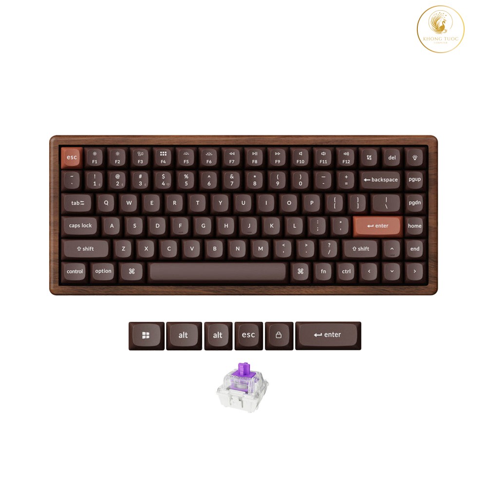 Bàn phím cơ không dây Keychron K2 HE All-Wood Special Edition RGB Hotswap Aluminum (Magnetic Sw)